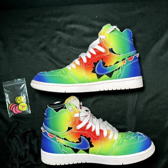 Size 8 - J. Balvin x Air Jordan 1 Retro OG High Colores Y Vibras Men's Shoes - Picture 2 of 10